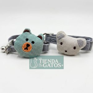 Collar en tela con peluche con  peluche y sonajero