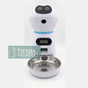 Comedero automático para mascotas. Capacidad de 1.5 Kg. Tamaño y tiempo de comida programable. Hasta 4 comidas al día. Grabación de voz. - N