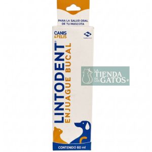 Enjuague Bucal Lintodent x 60 ml. controla el mal aliento de tu mascota, trata y previene las enfermedades relacionadas con problemas dentales. - A