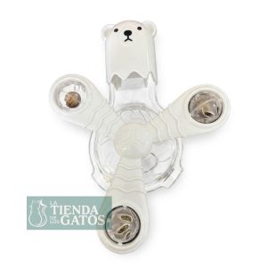 Juguete dispensador de comida giratorio con luces y catnip